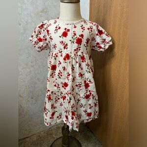 Old navy girls dress. Off white with red floral. 3T